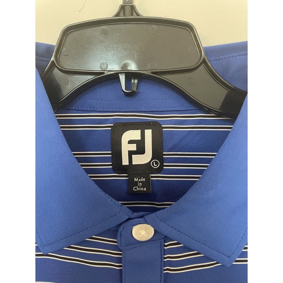 FootJoy FJ Striped Polo Performance Golf Shirt Mens Size Large Stretch 27729 - Picture 4 of 7